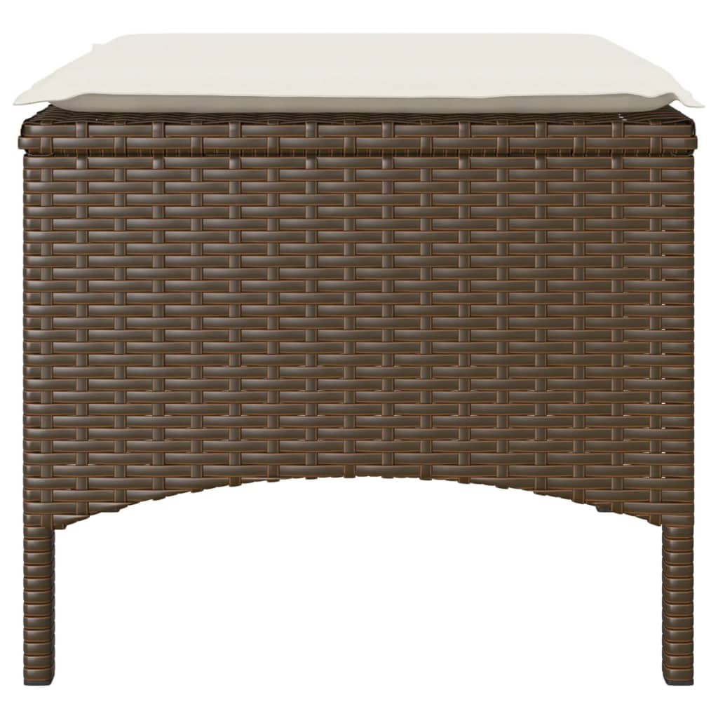 Tuinbank 2-Zits Met Tafel En Voetenbanken Poly Rattan