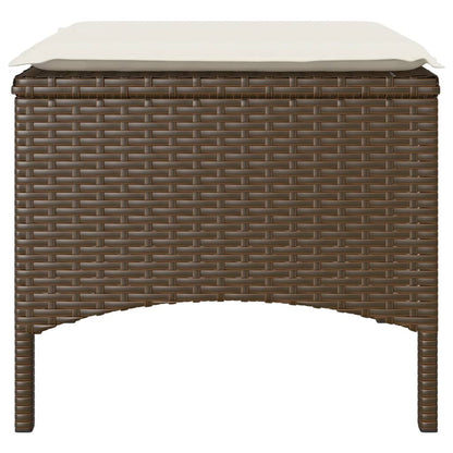 Tuinbank 2-Zits Met Tafel En Voetenbanken Poly Rattan