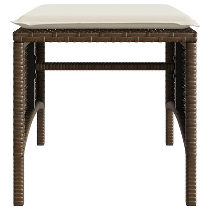 Tuinbank 2-Zits Met Tafel En Voetenbanken Poly Rattan