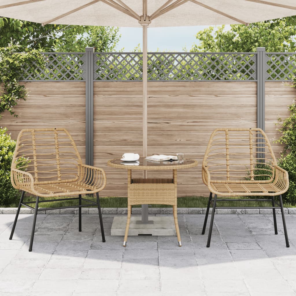Tuinstoel Poly Rattan 2 St