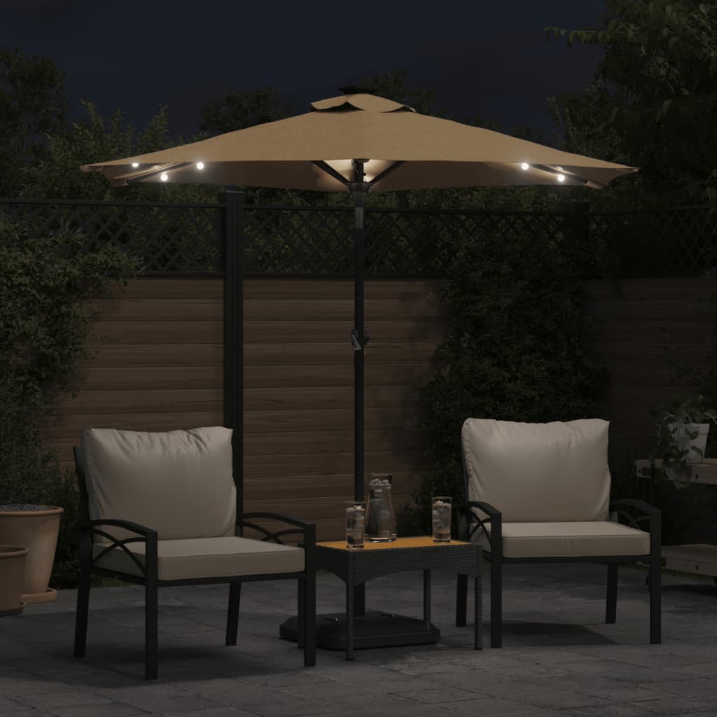 Parasol Met Led's En Stalen Paal 225X225X212 Cm