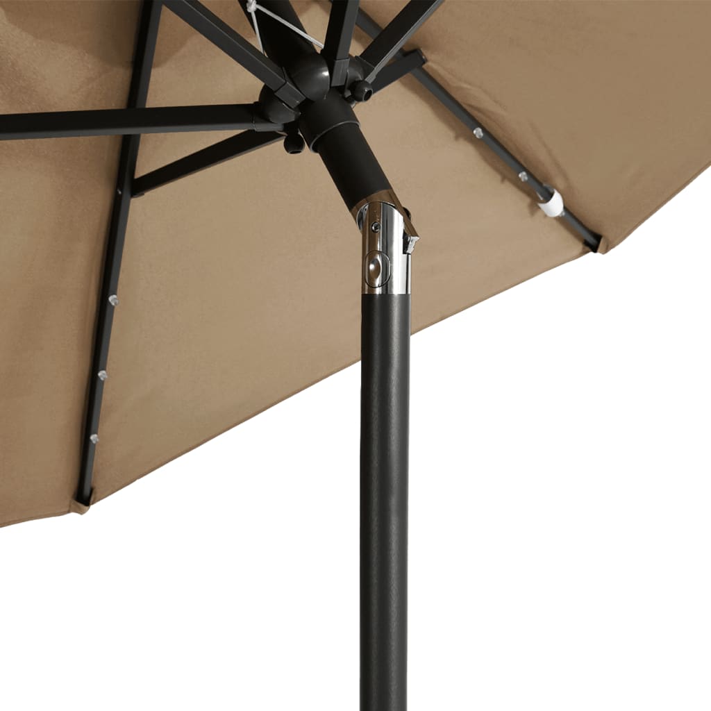 Parasol Met Led's En Stalen Paal 225X225X212 Cm