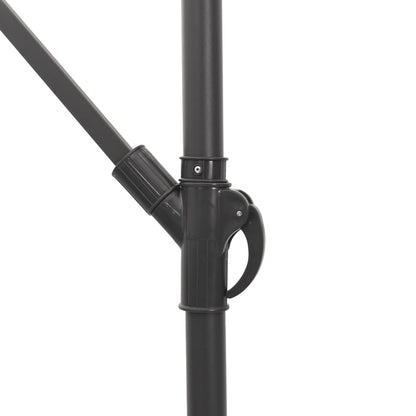 Parasol Met Led's En Stalen Paal Bruin