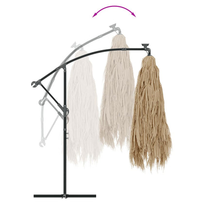 Parasol Met Led's En Stalen Paal Bruin