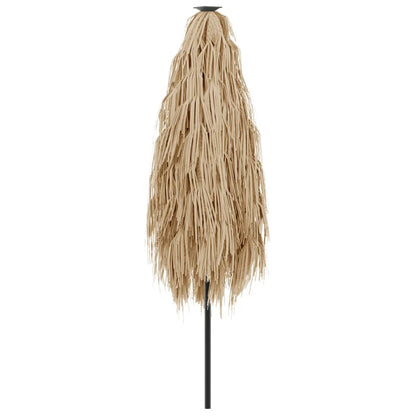 Parasol Met Led's En Stalen Paal Bruin