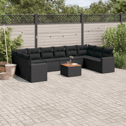 11-Delige Tuinset Met Kussens Poly Rattan