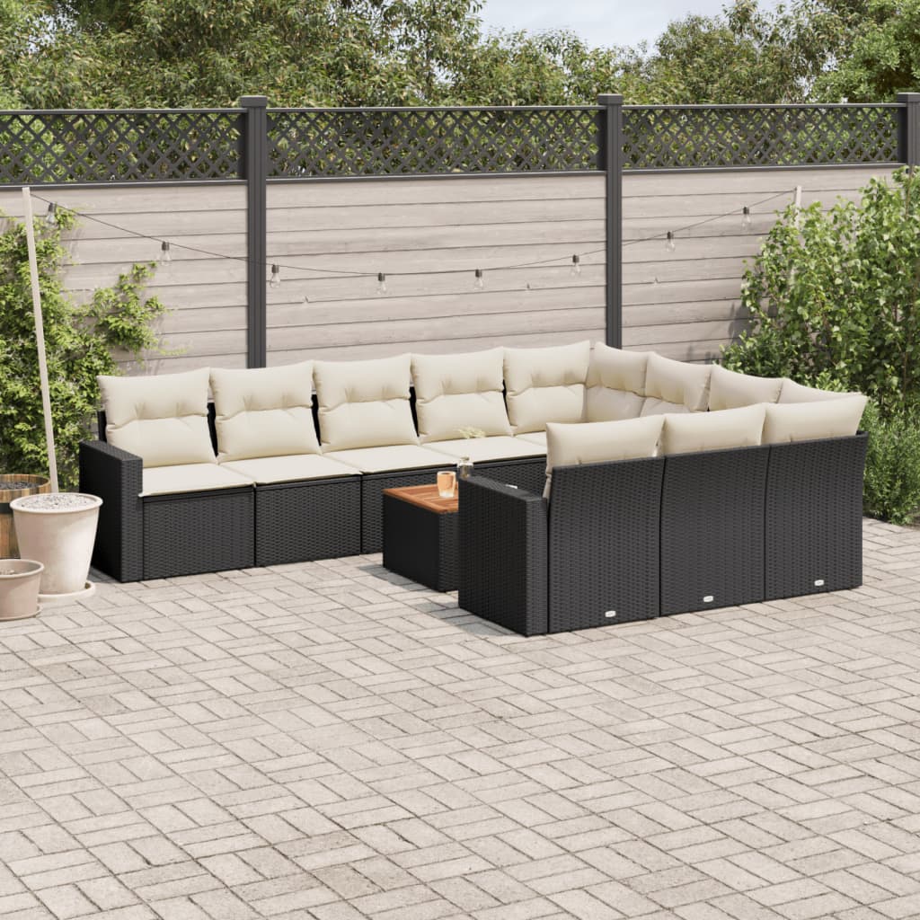 11-Delige Tuinset Met Kussens Poly Rattan
