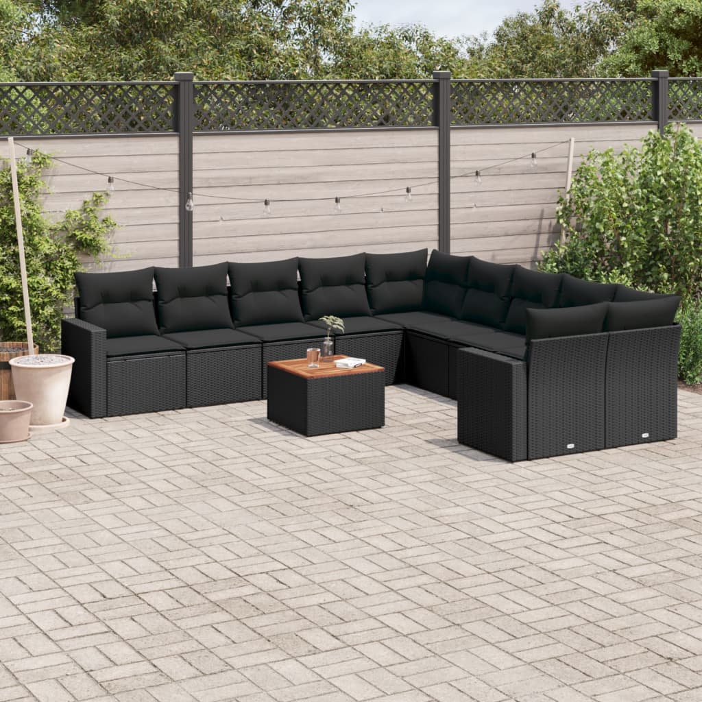 11-Delige Tuinset Met Kussens Poly Rattan