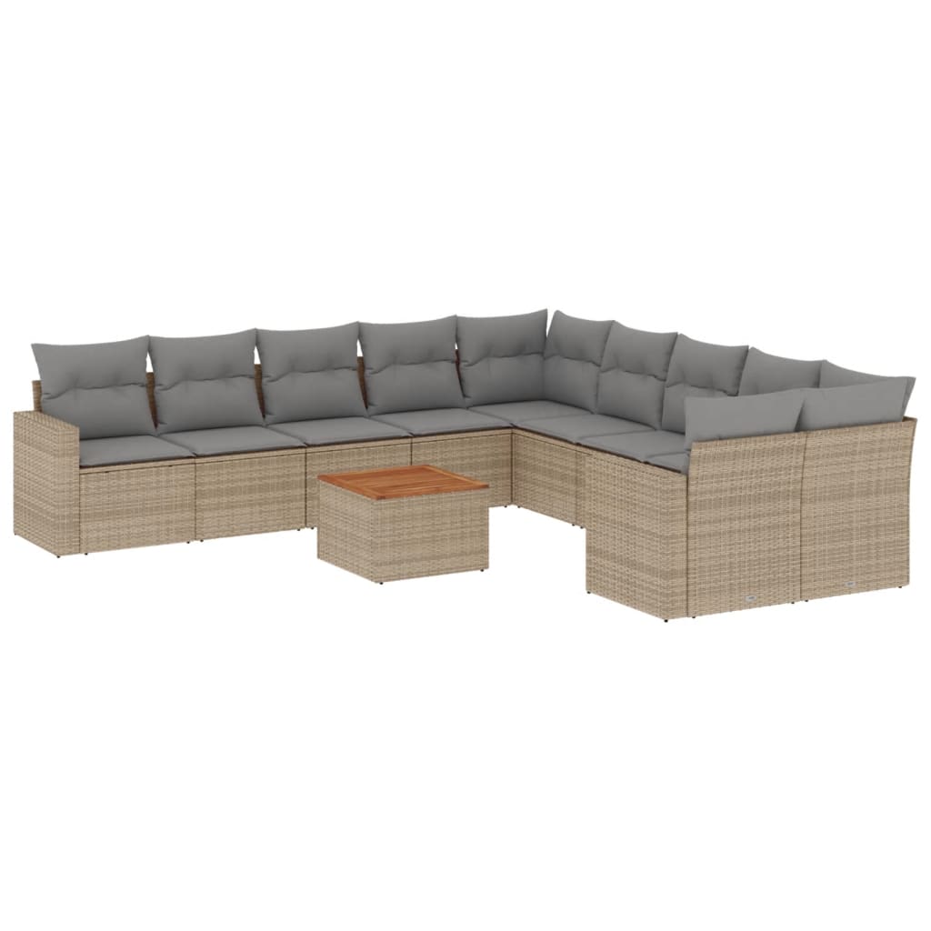 11-Delige Tuinset Met Kussens Poly Rattan