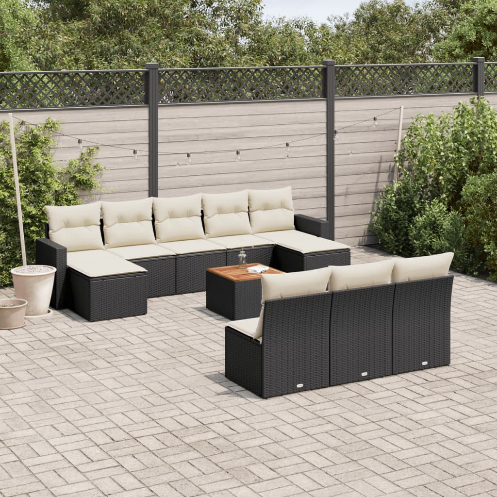11-Delige Tuinset Met Kussens Poly Rattan