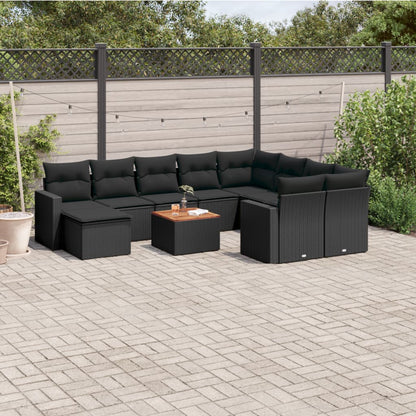 11-Delige Tuinset Met Kussens Poly Rattan