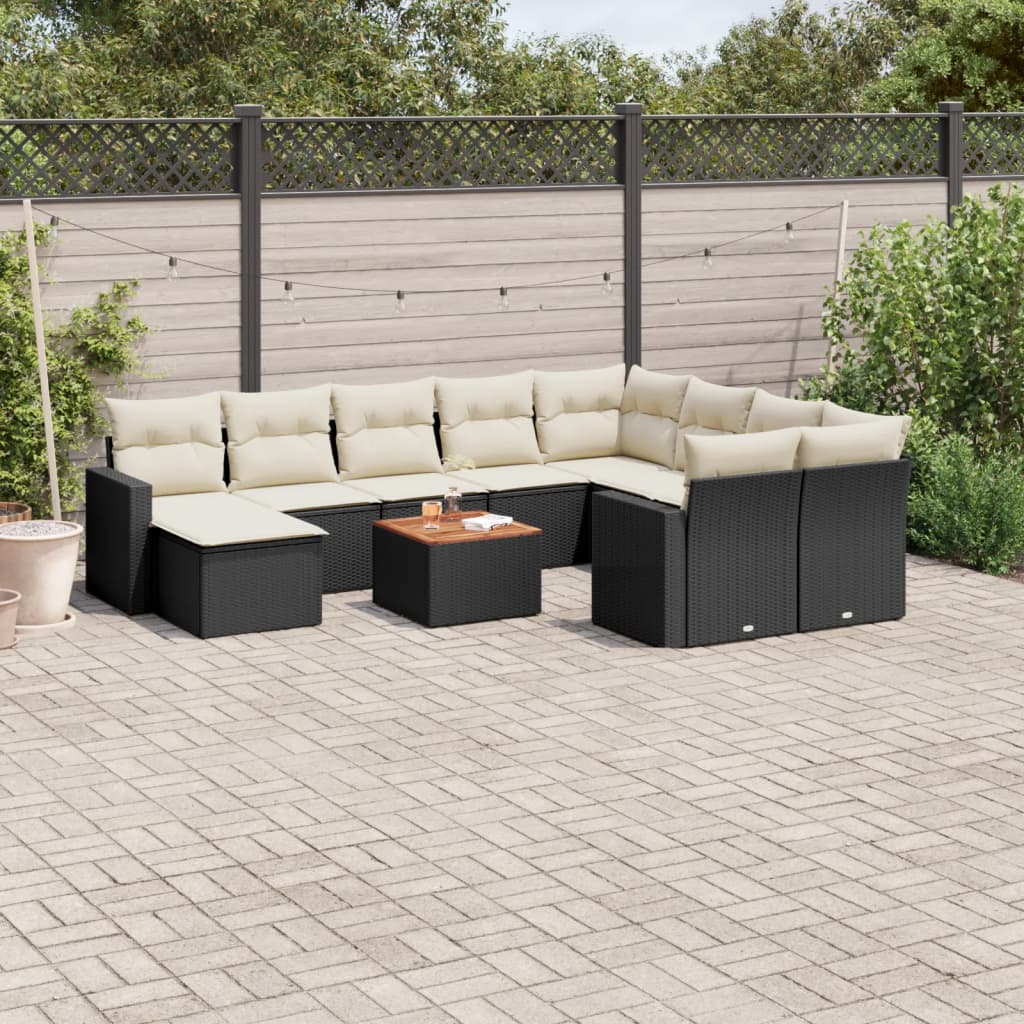 11-Delige Tuinset Met Kussens Poly Rattan