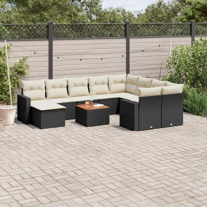 11-Delige Tuinset Met Kussens Poly Rattan