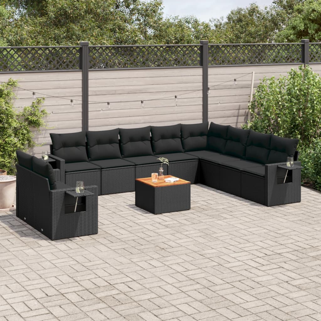 11-Delige Tuinset Met Kussens Poly Rattan