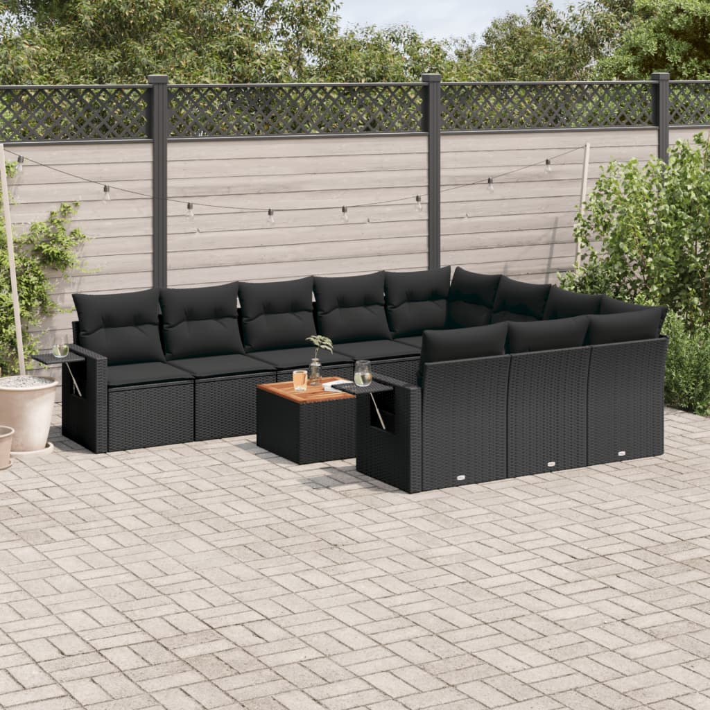 11-Delige Tuinset Met Kussens Poly Rattan