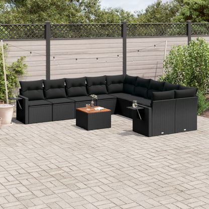 11-Delige Tuinset Met Kussens Poly Rattan