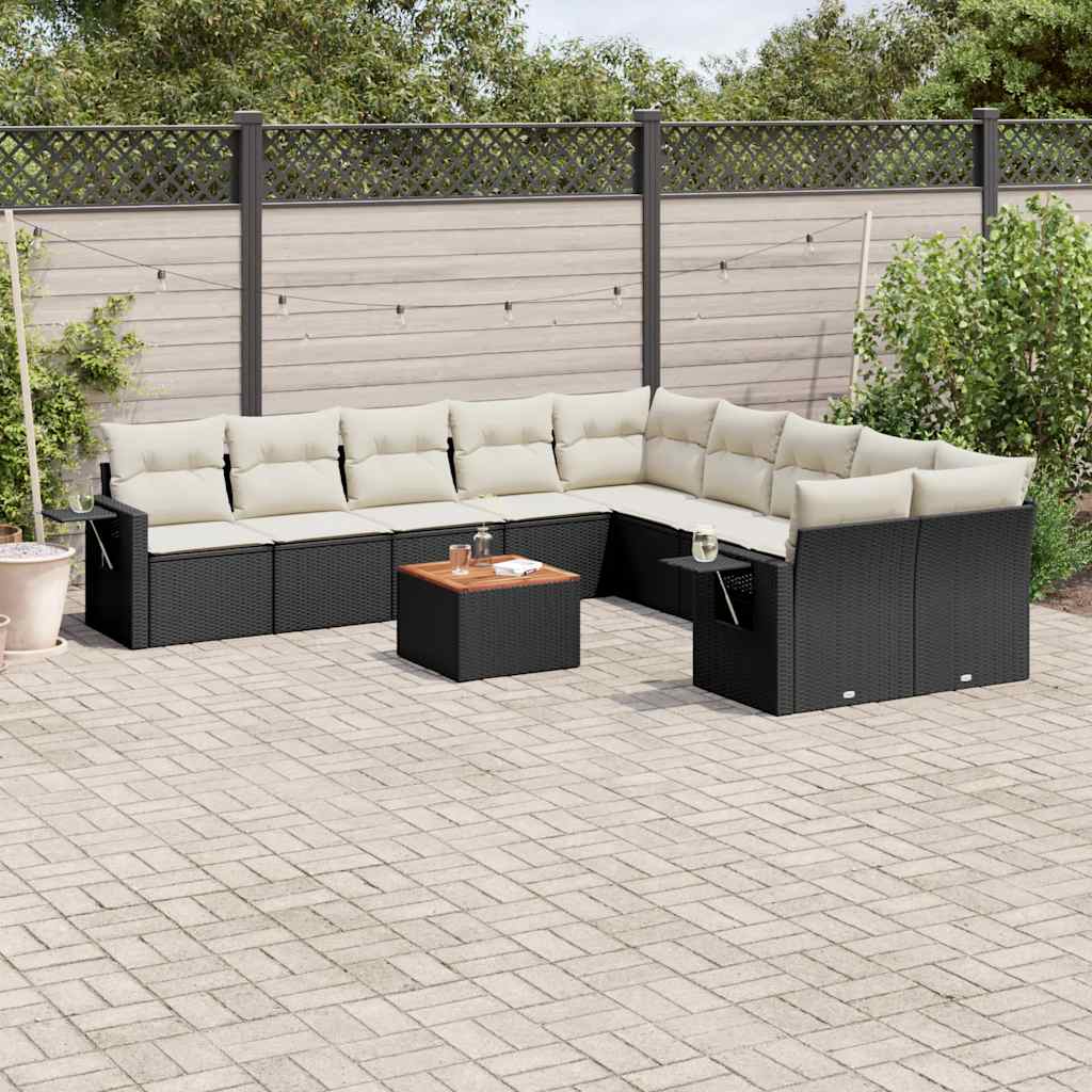 11-Delige Tuinset Met Kussens Poly Rattan