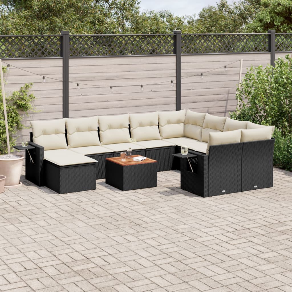 11-Delige Tuinset Met Kussens Poly Rattan