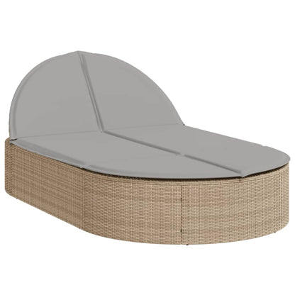 Ligbed 2-Persoons Met Kussens Poly Rattan