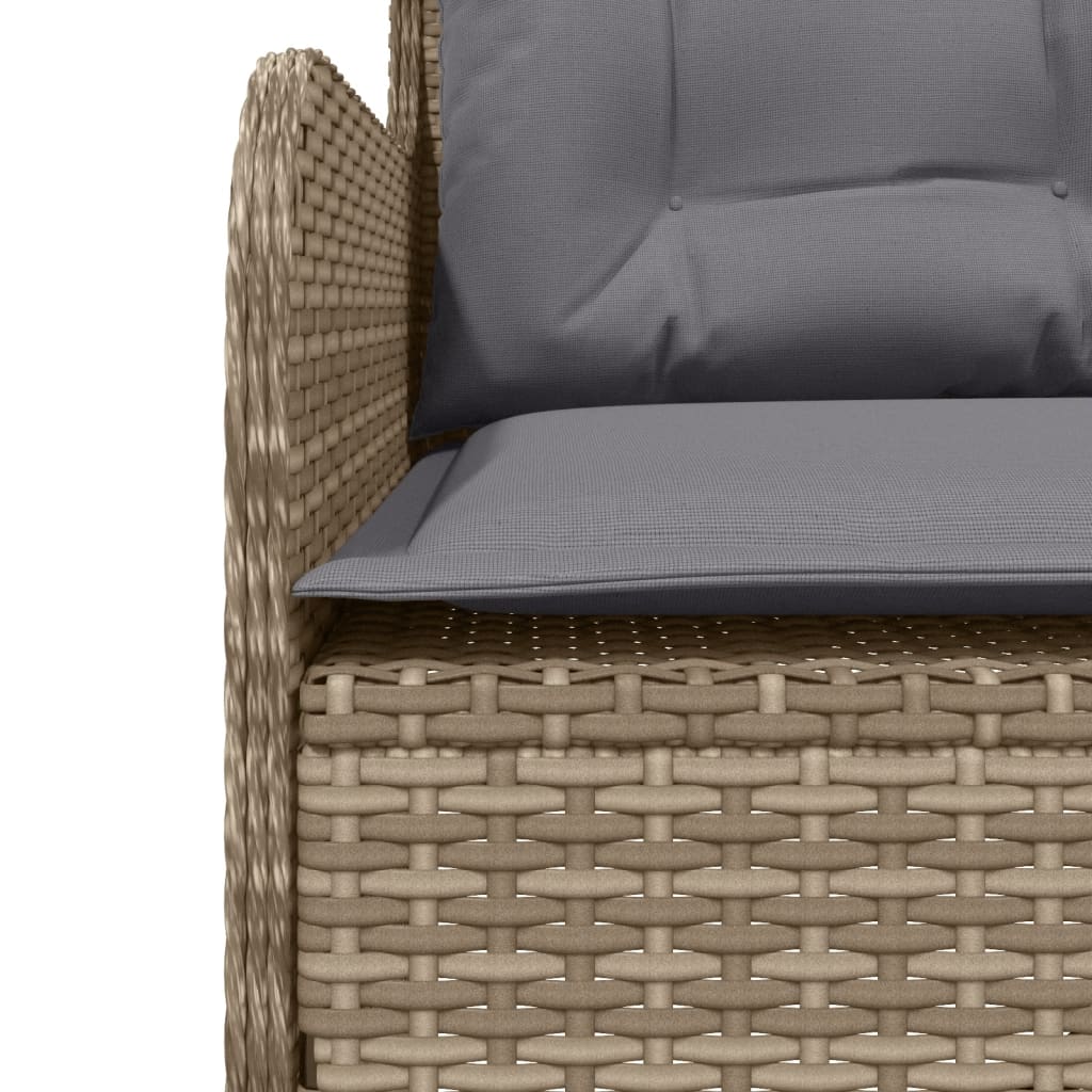 Tuinbank Met Kussens L-Vormig Poly Rattan