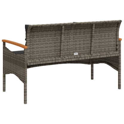 Tuinbank Met Kussens 116X62,5X74 Cm Poly Rattan