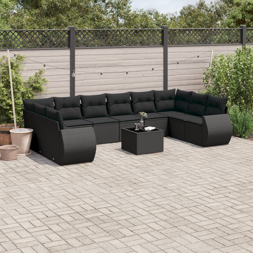 11-Delige Tuinset Met Kussens Poly Rattan
