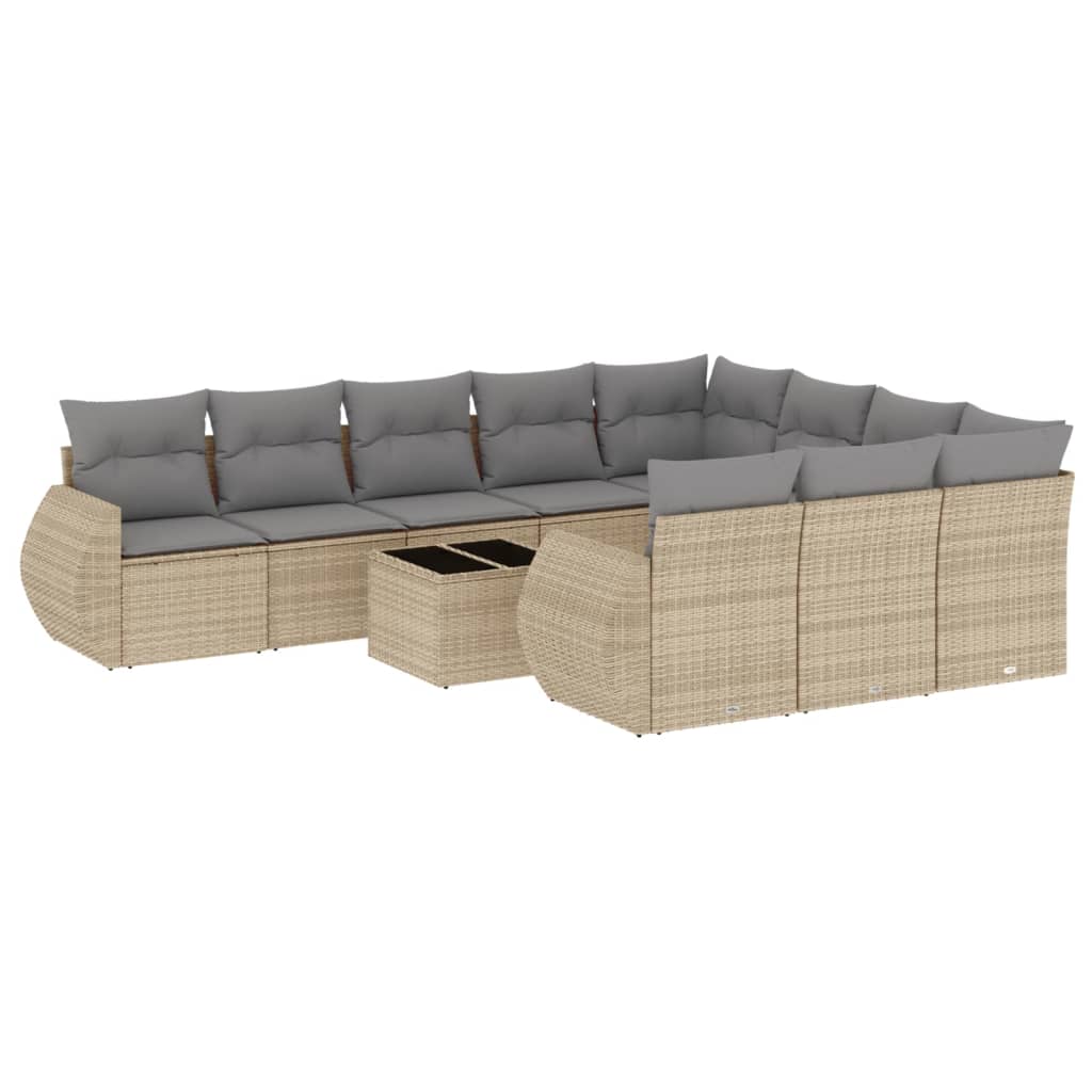 11-Delige Tuinset Met Kussens Poly Rattan