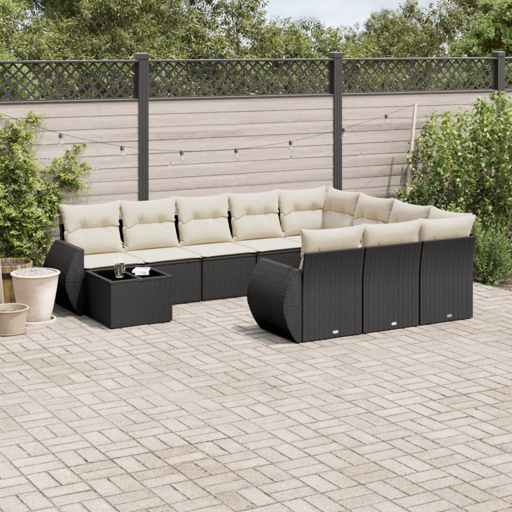 11-Delige Tuinset Met Kussens Poly Rattan