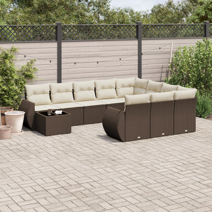 11-Delige Tuinset Met Kussens Poly Rattan