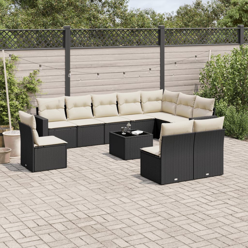 11-Delige Tuinset Met Kussens Poly Rattan