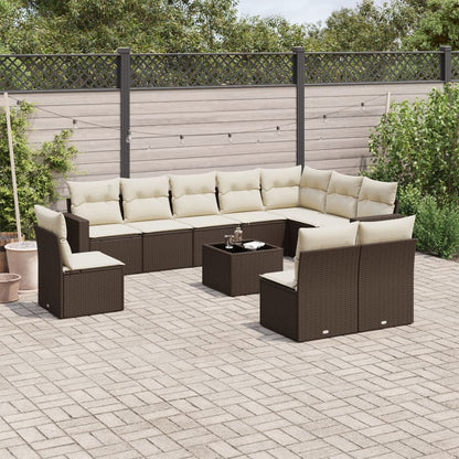 11-Delige Tuinset Met Kussens Poly Rattan