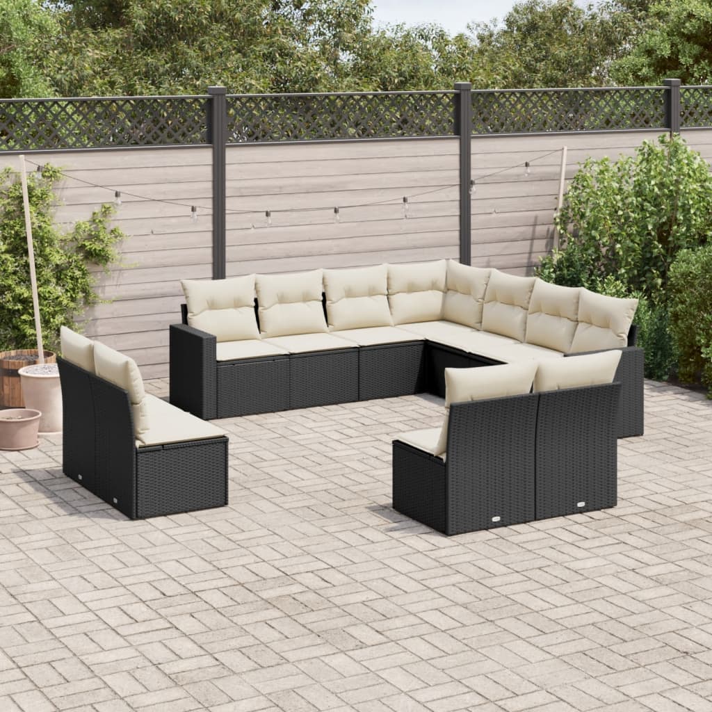 11-Delige Tuinset Met Kussens Poly Rattan