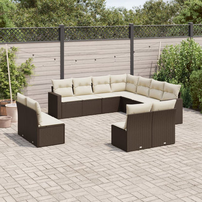 11-Delige Tuinset Met Kussens Poly Rattan