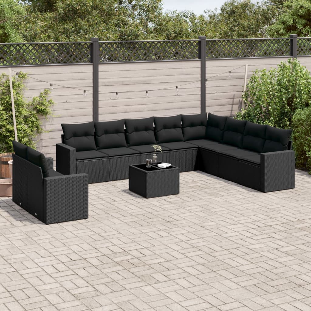 11-Delige Tuinset Met Kussens Poly Rattan