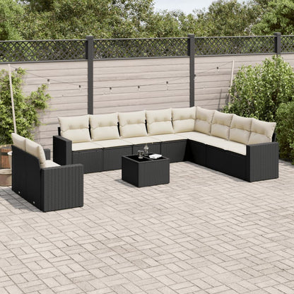 11-Delige Tuinset Met Kussens Poly Rattan