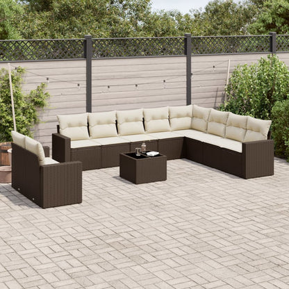 11-Delige Tuinset Met Kussens Poly Rattan