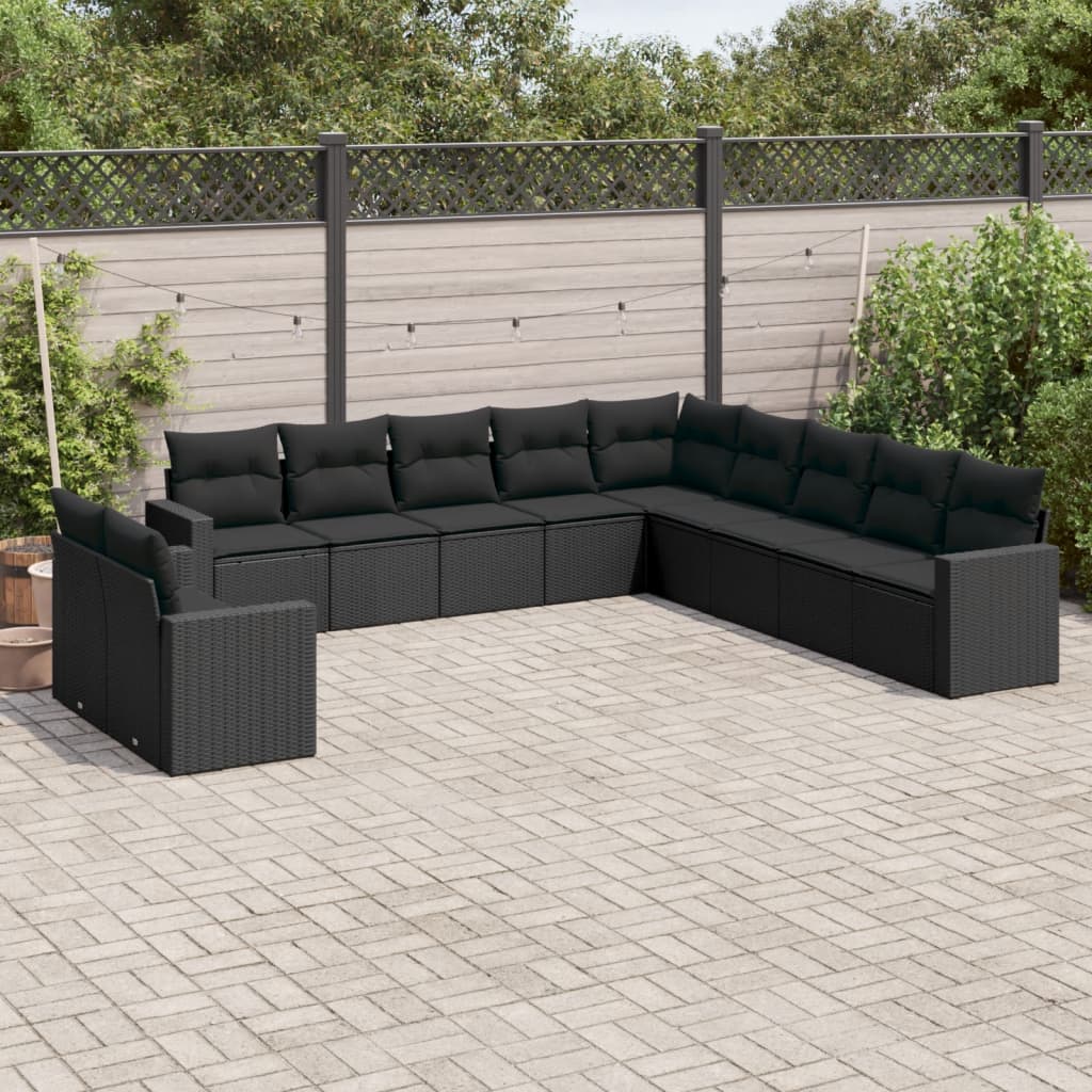 11-Delige Tuinset Met Kussens Poly Rattan