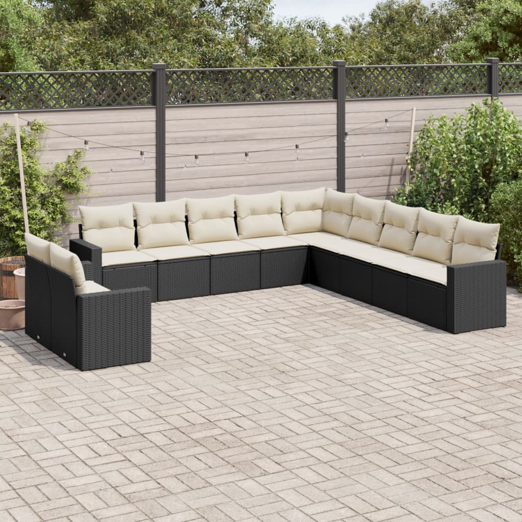 11-Delige Tuinset Met Kussens Poly Rattan