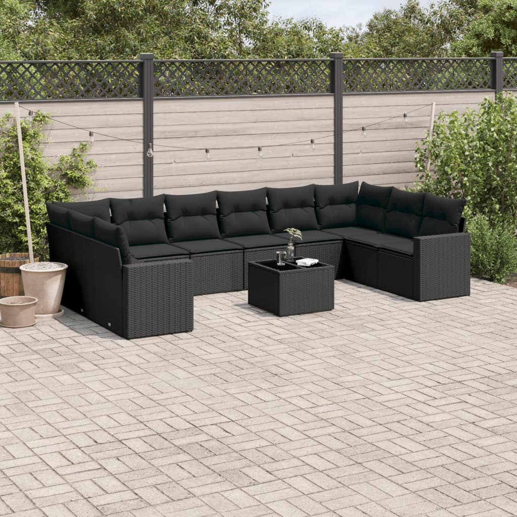 11-Delige Tuinset Met Kussens Poly Rattan