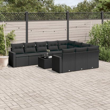 11-Delige Tuinset Met Kussens Poly Rattan