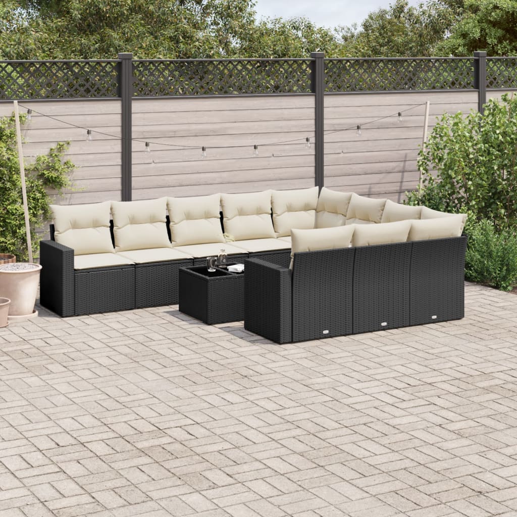 11-Delige Tuinset Met Kussens Poly Rattan