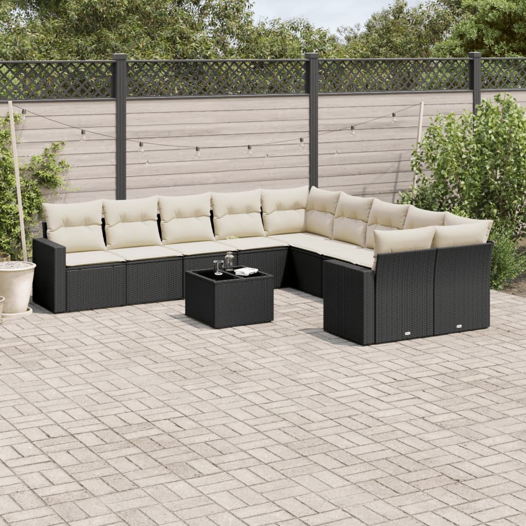 11-Delige Tuinset Met Kussens Poly Rattan