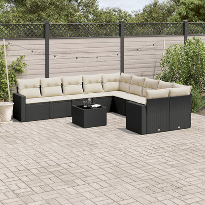 11-Delige Tuinset Met Kussens Poly Rattan