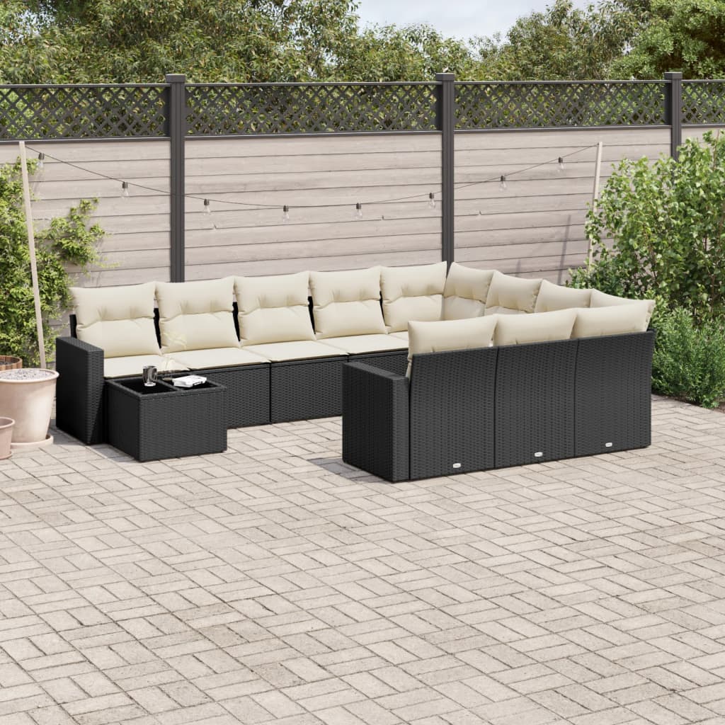 11-Delige Tuinset Met Kussens Poly Rattan