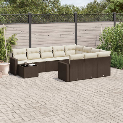 11-Delige Tuinset Met Kussens Poly Rattan