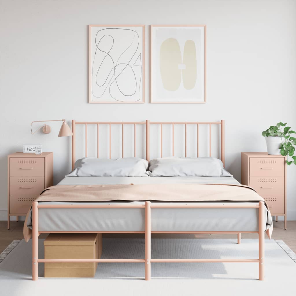 Nachtkastje 36X39X68 Cm Staal Mosterd