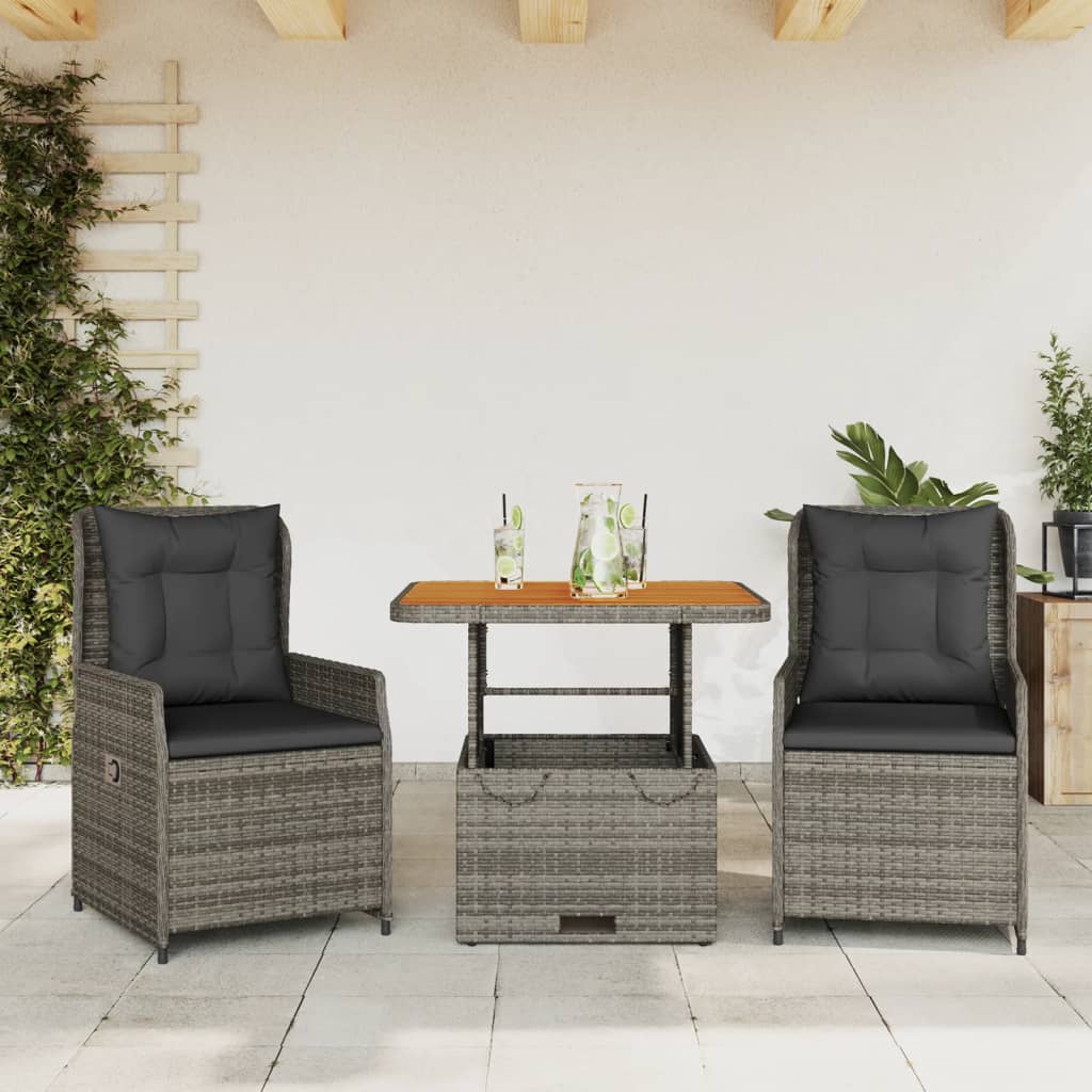 5-Delige Tuinset Met Kussens Poly Rattan
