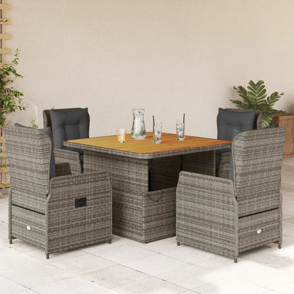 5-Delige Tuinset Met Kussens Poly Rattan