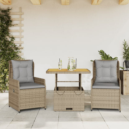 5-Delige Tuinset Met Kussens Poly Rattan