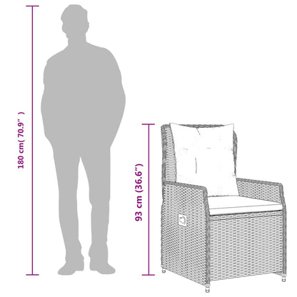 9-Delige Tuinset Met Kussens Poly Rattan